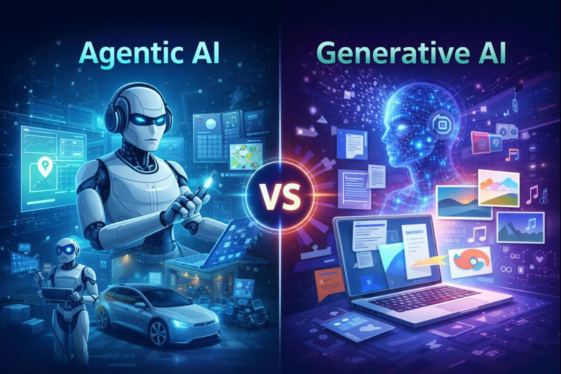 Agentic AI vs Generative AI: Key Differences, Examples, and Use Cases